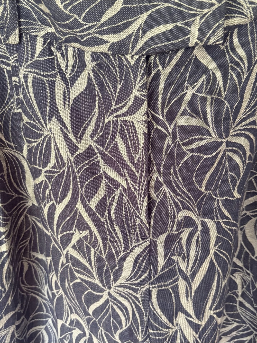 NWT J.McLaughlin Morgan High Rise Wide Leg Pants Denim Leaf Print 4 Coastal Boho - Picture 4 of 13